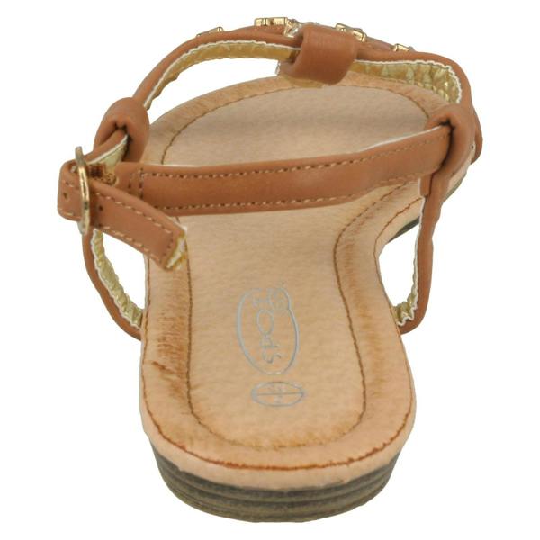 Spot On Girls Spot On Casual T-bar Sandals With Skull And Cross Detail