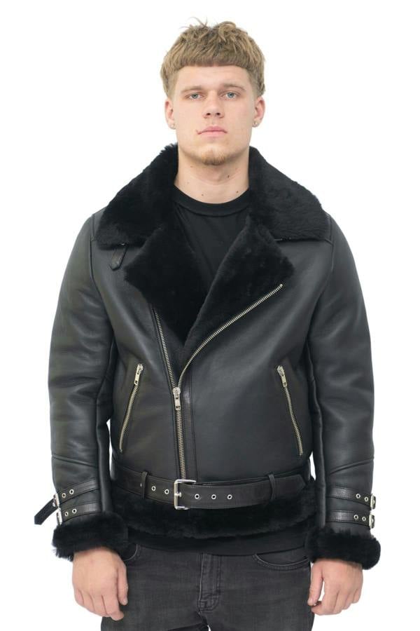 Infinity Leather Mens Sheepskin Leather Biker Jacket-Edmonton