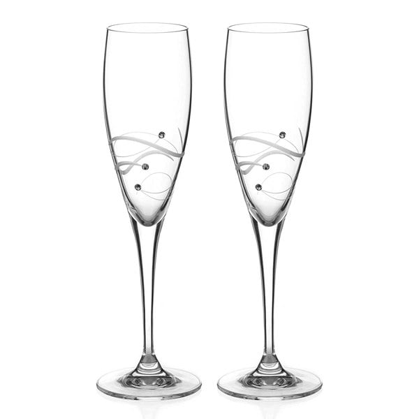 Diamante Chelsea Spiral Champagne Flutes - Set of 2