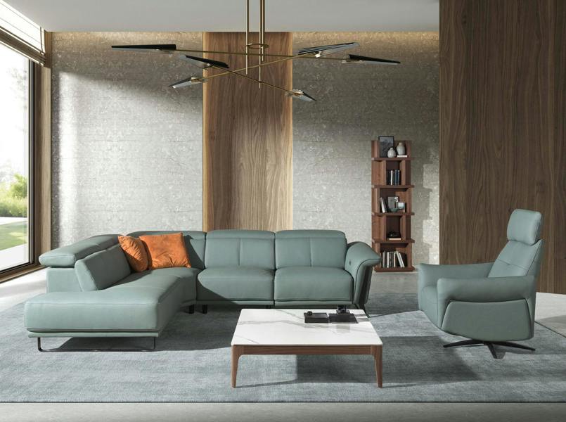 Angel Cerdá Porcelain Marble and Walnut Square Coffee Table 2042