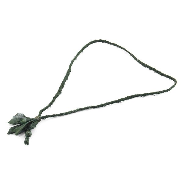Anchor & Crew Green Jade Silver, Stone and Braided Cotton Voile SKINNY Necklace x Wrap Bracelet