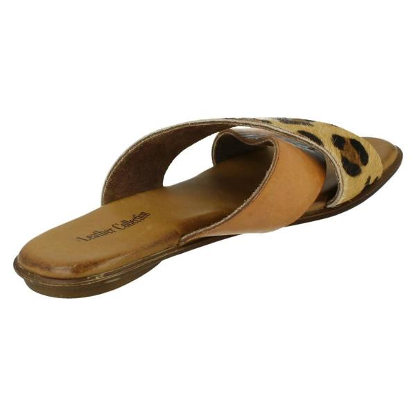 Leather Collection Ladies Leather Collection X Strap Vamp Sandals