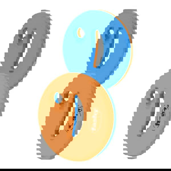 Orange blue plastic aqua jogging discs leash with ankle loop