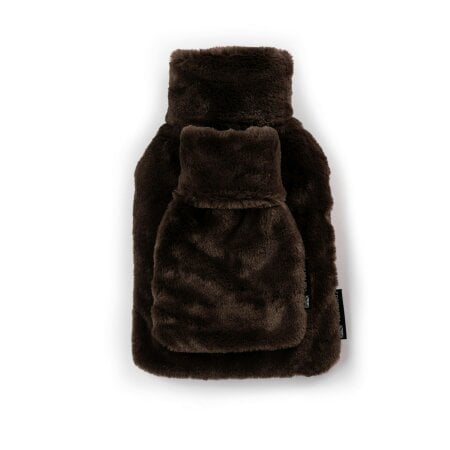 CosyPanda Little and Large Chocolate Faux Fur Hot Water Bottle Gift Set
