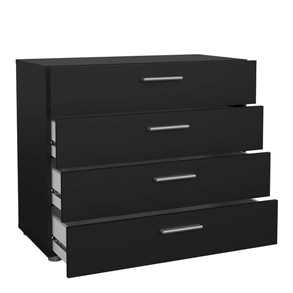 Wyld Haus Daejeon Black Wooden Chest 4 Drawers