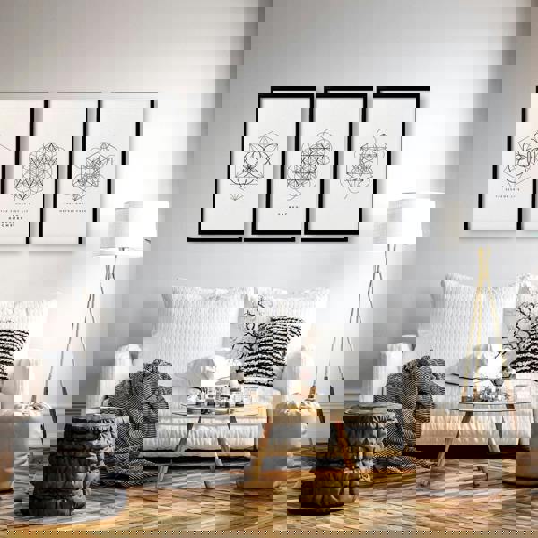 Canvas Pictures For Living Room | Set of 3 Sacred Geometry Wall art Prints