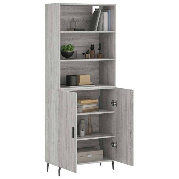 Berkfield Highboard Grey Sonoma 69.5x34x180 cm Engineered Wood
