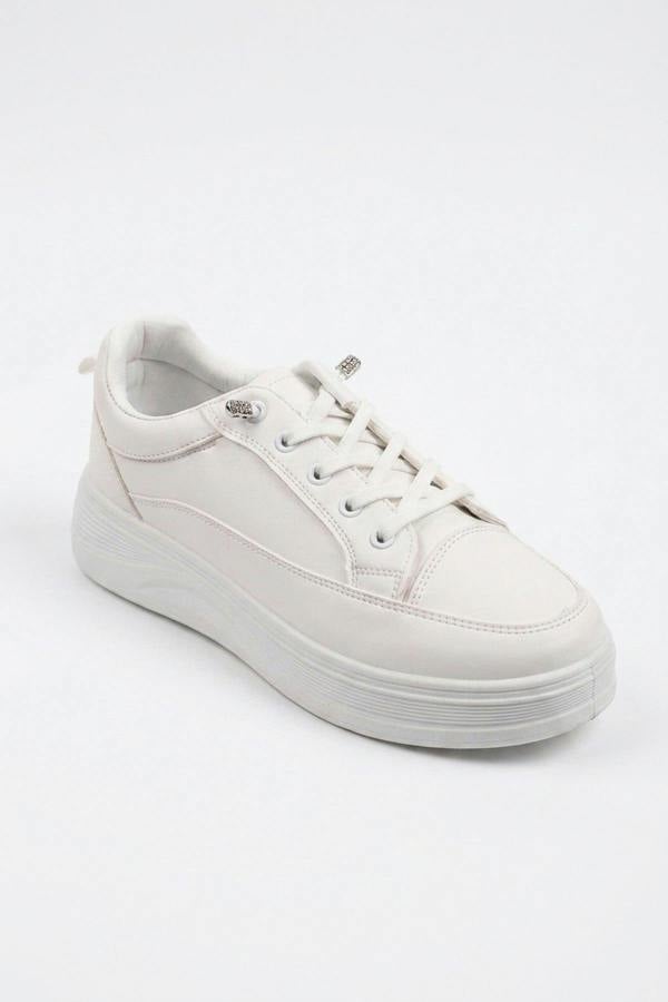 Constance Chunky Sole Lace Up Trainers - White