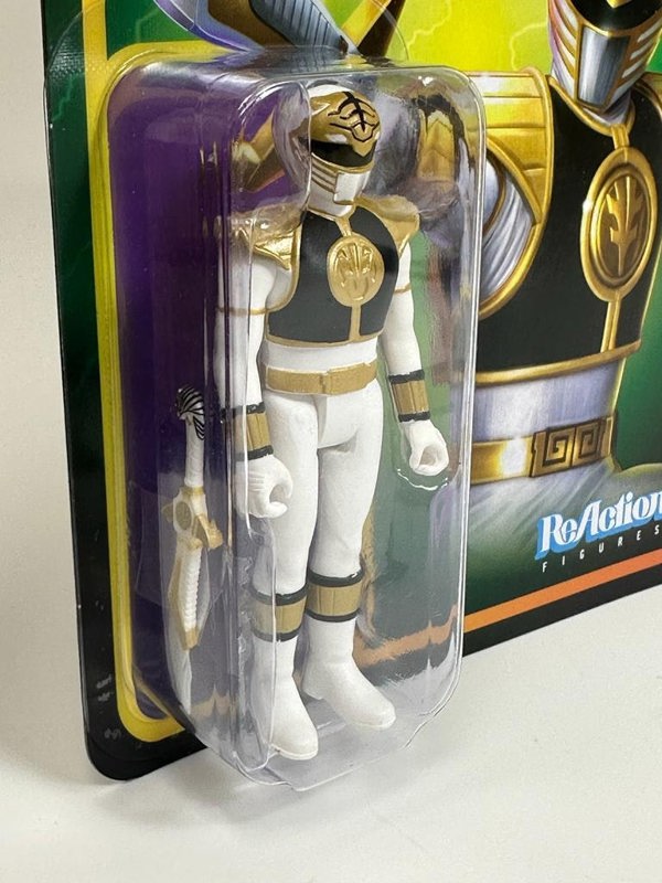 Re Action Figure Super 7 White Ranger Mighty Morphin Power Rangers 3.75 Inch Re Action Super7