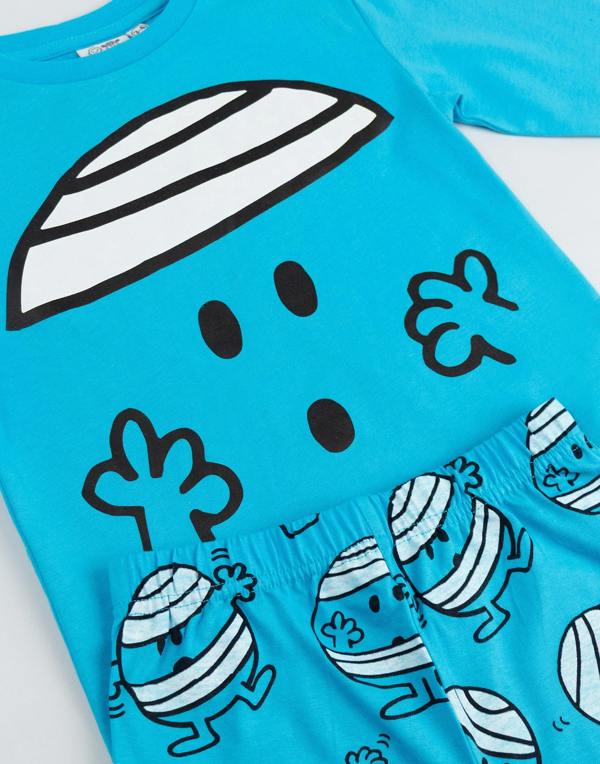Mr. Men & Little Miss Boys Blue Mr Bump Long Sleeve Long Leg Pyjama Set