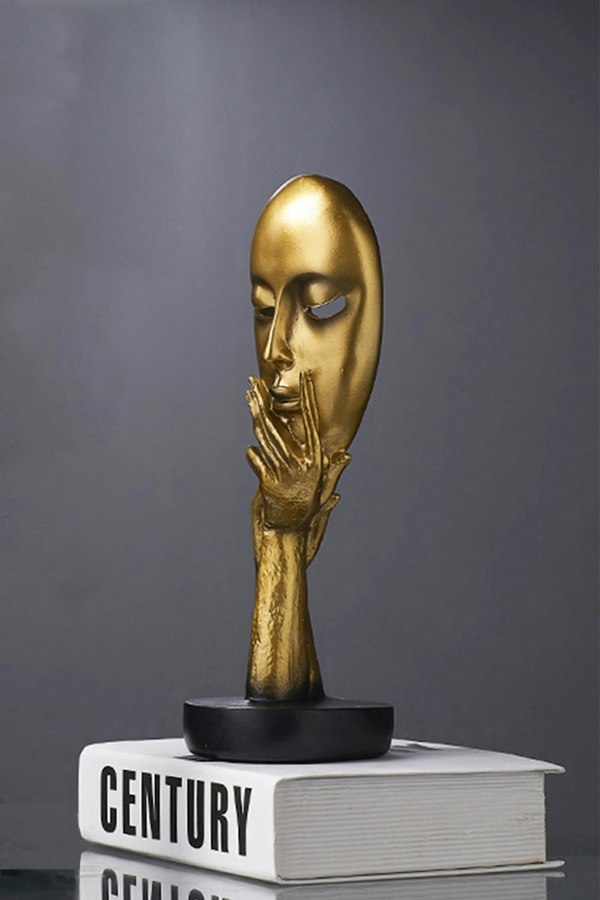 Living and Home Simple Creative Women Face Art Statue Thinker Lady Sculpture Abstract Characters Crafts Ornaments