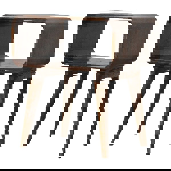 Artisan Furniture Solid Wood Curved Open Chestnut Bedside Table