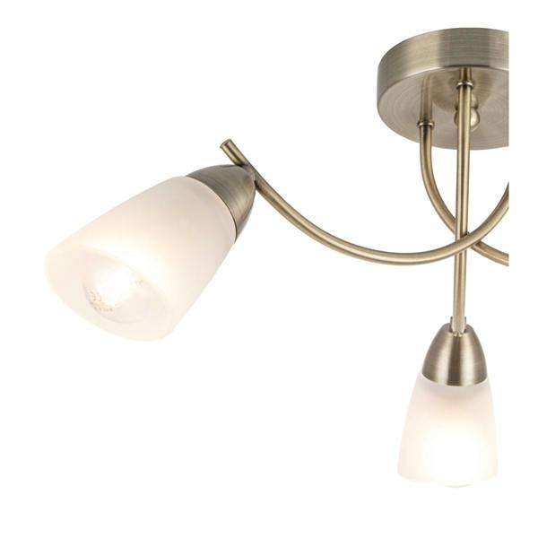COSYLYTE Hallie Bathroom 3 Light Glass Ceiling Light