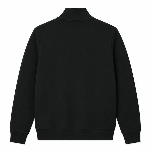 Back view of a black Fila Gold Oroza padded jacket with a high collar and ribbed cuffs and hem.