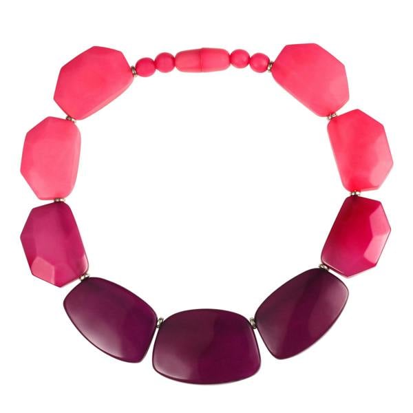 Zavana Chunky Purple and Pink Statement Necklace for Women