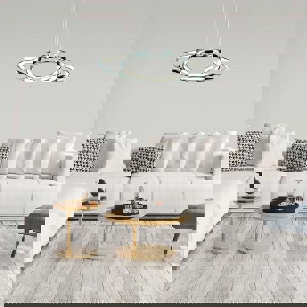 Milagro Craft LED Pendant Light 45cm Elegant Chrome Curves