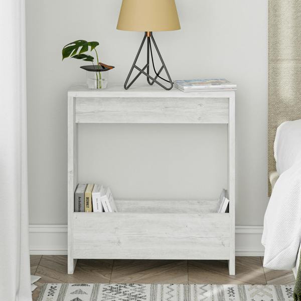 Decortie Simpi Slim End Table with Magazine Rack (H) 60cm