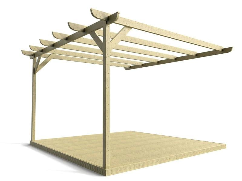 Arbor Garden Solutions Wall Mounted Pergola and Decking Kit Corbel Design