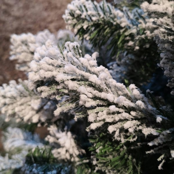 Samuel Alexander Kaemingk 6ft (180cm) Flocked Snowy Imperial Pine Hinged Christmas Trees
