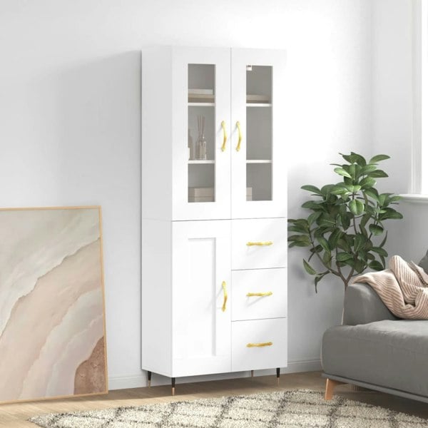 Berkfield Highboard White 69.5x34x180 cm Engineered Wood