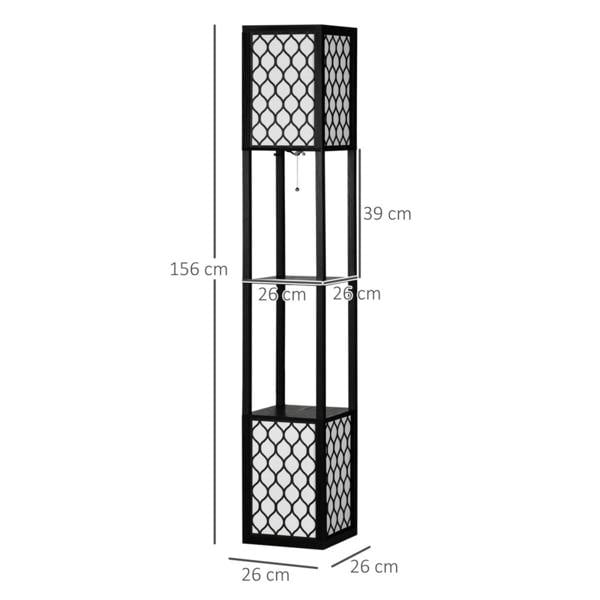 Dyzi 2 Light Floor Lamp with 2 Display Shelves Modern Standing Lamp