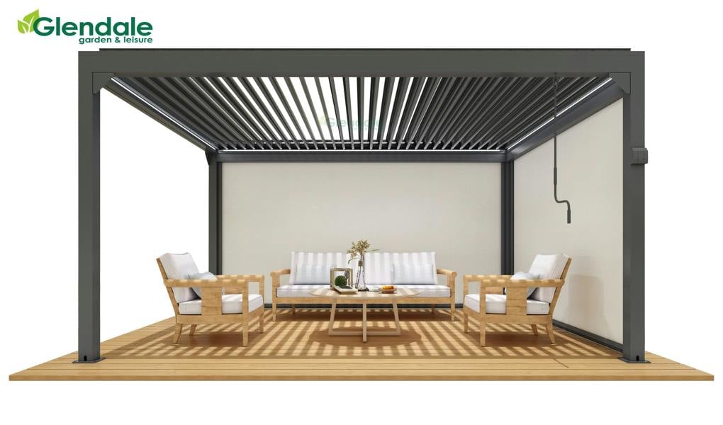 Glendale Venetian Gazebo Side Blind The Garden Furniture Shop