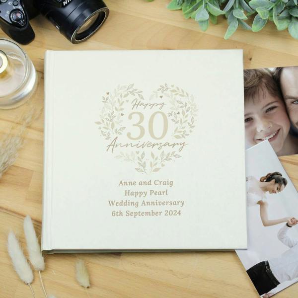 Personalised 30th Pearl Wedding Anniversary Photo Album - lifestyle shot