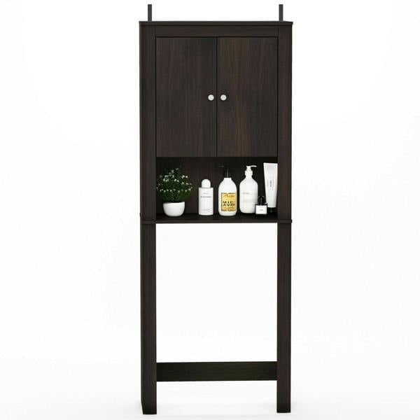 WALPLUS Indo Double Door Bath Cabinet, Espresso | Elegant Interior Wall Decoration