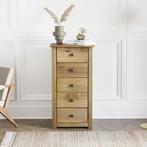 Vida Designs Panama 5 Drawer Narrow Chest