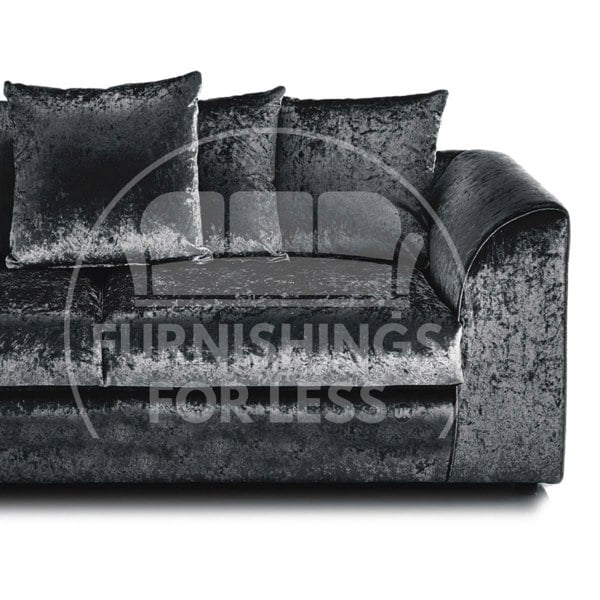 Crystal Crushed Velvet 3 Piece Sofa Suite Scatter Back - 2