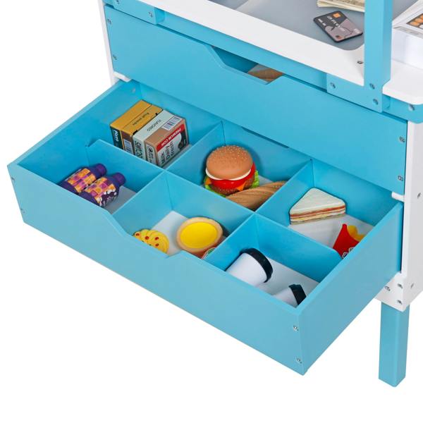 HYGRAD BUILT TO SURVIVE Kids Wooden Food Cart Ice Cream Shop Toy Childrens 3+ Burger Cart Pretend Play Toy With Accessories Large Gift Play Set