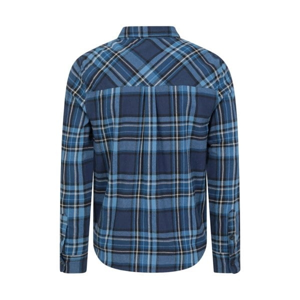 Mountain Warehouse Mens Trace Flannel Long-Sleeved Shirt - Dark Blue