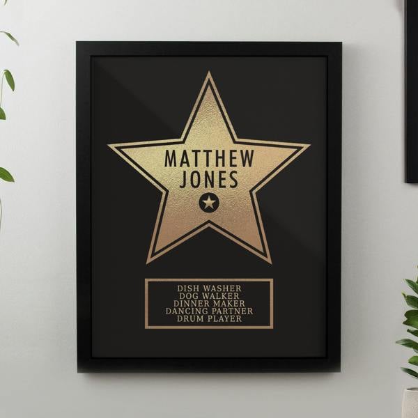 Abode Home & Gifts Personalised Father's Day Star Award Frame