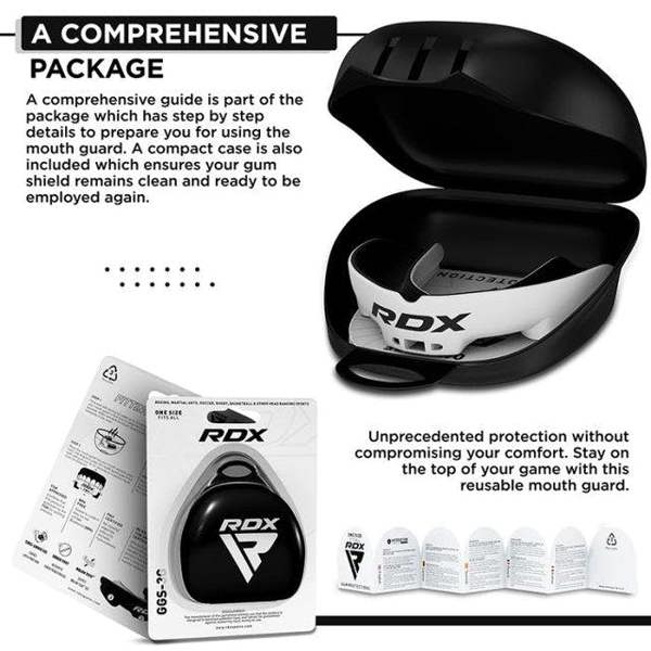 RDX Sports MOUTH GUARD ADULT WHITE/BLACK