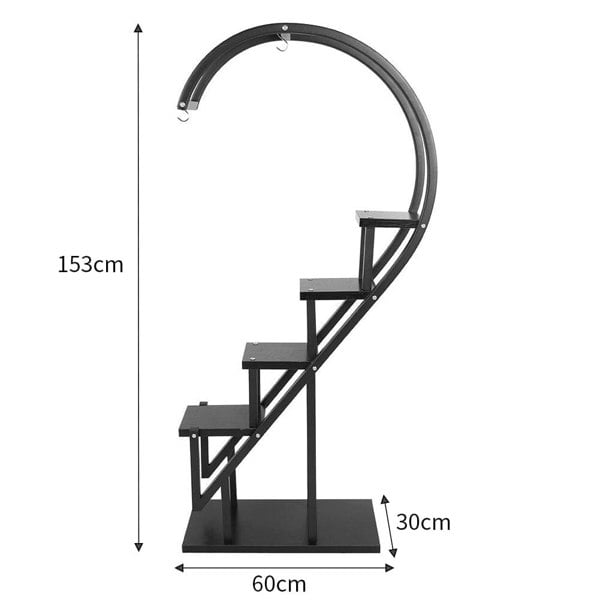 Creative Curved 4 Tier Plant Stand Bonsai Display Shelf Shelves & Racks Living and Home