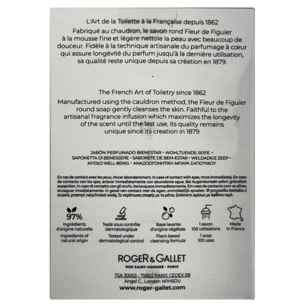 Roger & Gallet Fleur De Figuier Perfumed Soap 3 x 100g