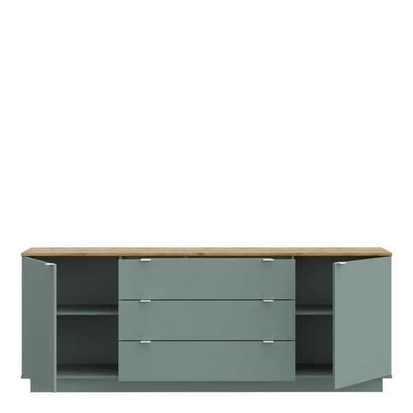 Furniture To Go Ganymede Large Sideboard with 3 Drawers & 2 Doors in Mauvella Oak and Sage