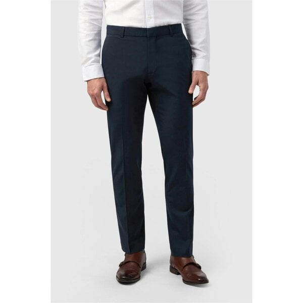 Limehaus Tailored Fit Navy Stretch Trousers