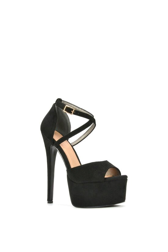XY LONDON Strappy High Platform Heels With Peep Toe