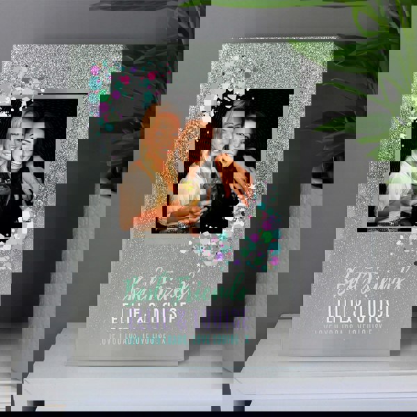 Personalised Memento Company Personalised Festival Style 4x4 Glitter Glass Photo Frame