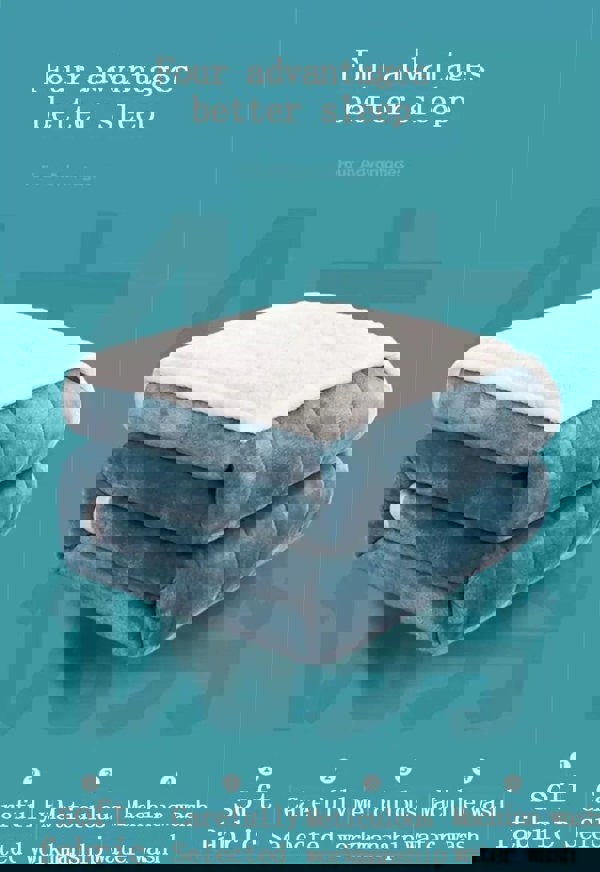 goodgoodhome Anycozy Blanket Light Grey Coral Fleece Autumn Winter Warm 3 Layers Thicken Flannel Soft Comfortable Warmth Quilts Washable 180x200cm