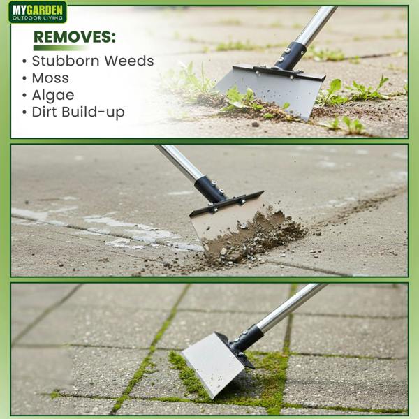 My Garden Outdoor Living My Garden Scraper Extendable up to 125cm - Moss Scraper with Adjustable Stainless Steel Handle & Sharp Steel Blade