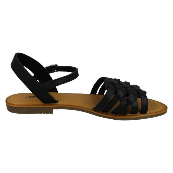 Leather Collection Ladies Leather Collection Flat Strappy Sandals F00200