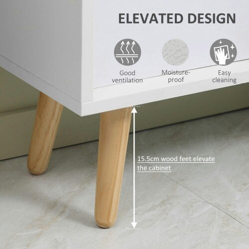 Wyld Haus Nadiro Wooden White 6 Cube Storage Unit With 3 Fabric Drawers And OFauxn Shelves