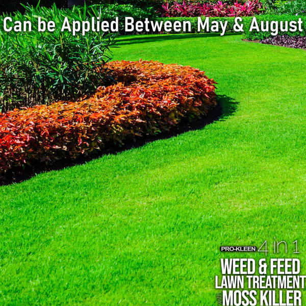 ProKleen Pro-Kleen 4 in 1 Weed and Feed Lawn Treatment with Moss Killer - Greens Grass, Kills Weeds & Moss & Fertilises Grass 10kg