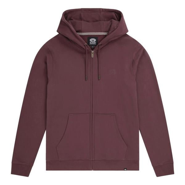 Animal Mens Woody Organic Zipped Hoodie - Burgundy - 