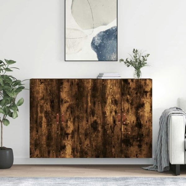 Berkfield Wall Mounted Cabinets 2 pcs Smoked Oak 69.5x34x90 cm