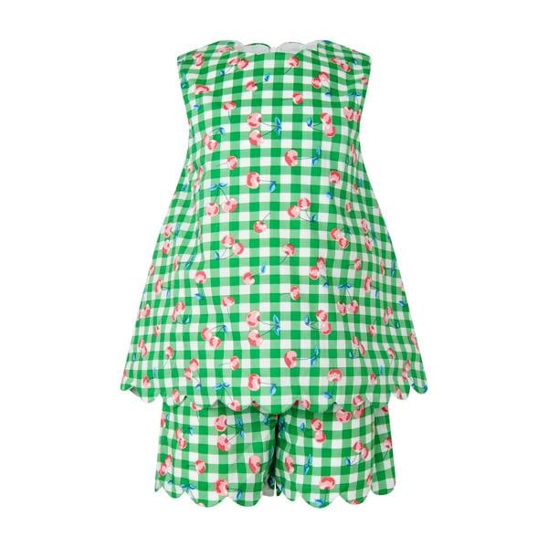 Rachel Riley Cherry Check Scalloped Top & Short Set