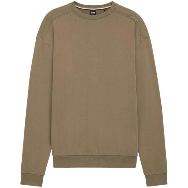 Boss Mens Chevron Drop Shoulder Relaxed Fit Sweatshirt - Brown - 