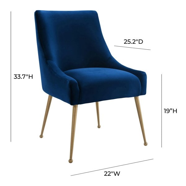 Furniture Edit Beatrix Navy Velvet Side Dining Chair